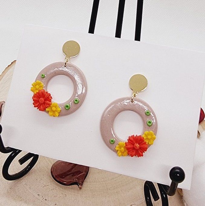 Boucles d'oreilles  "pissenlit"