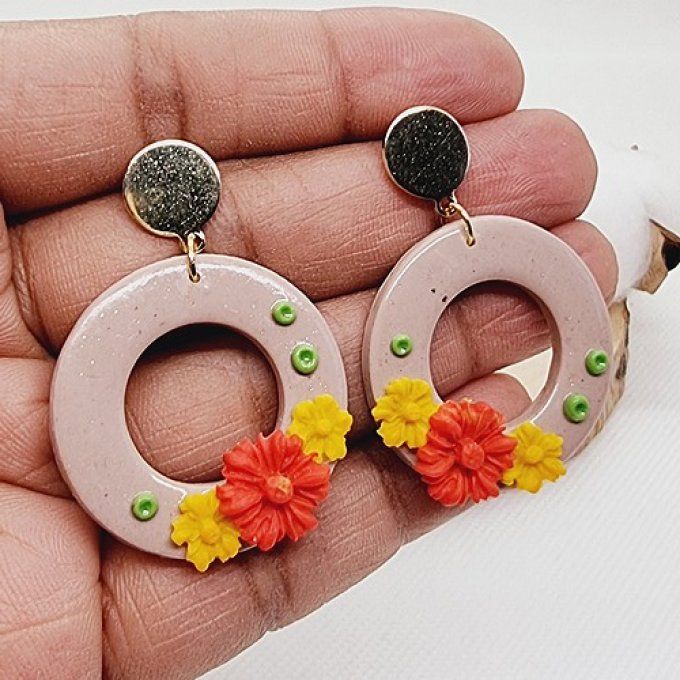 Boucles d'oreilles  "pissenlit"