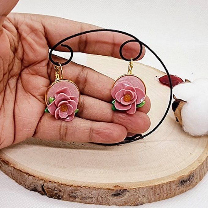 Boucles d'oreilles "rose"