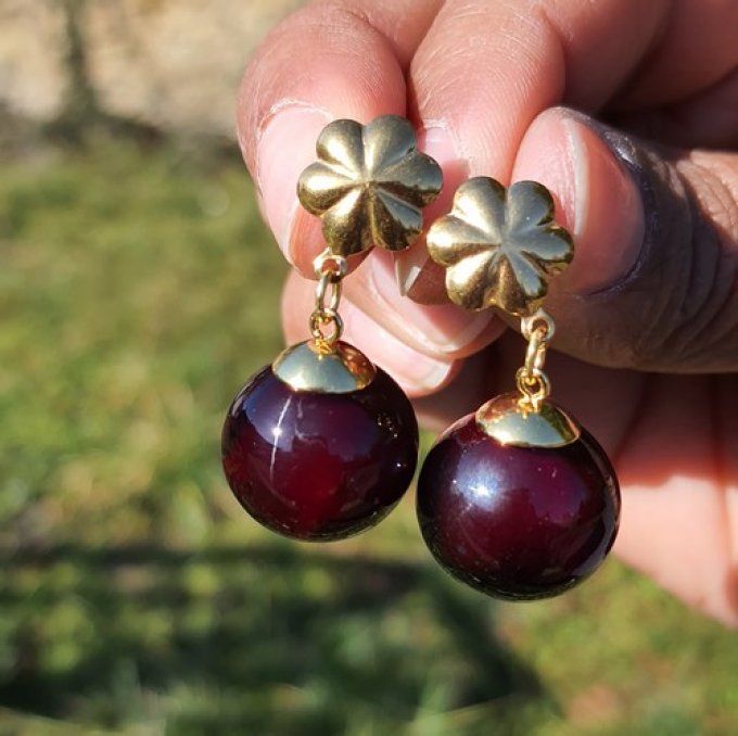 Boucles d'oreilles "Bohème" en verre