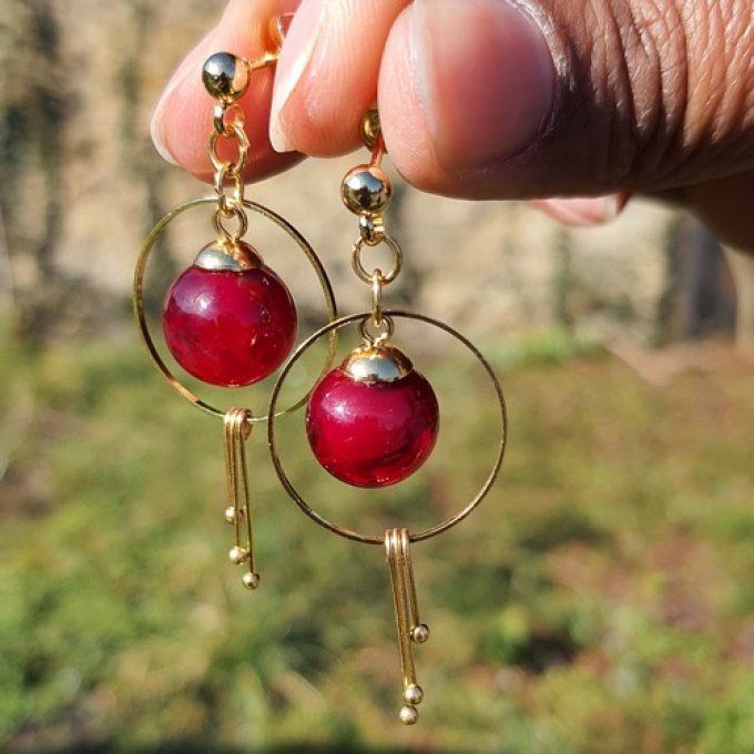 Boucles d'oreilles "Bohème" en verre