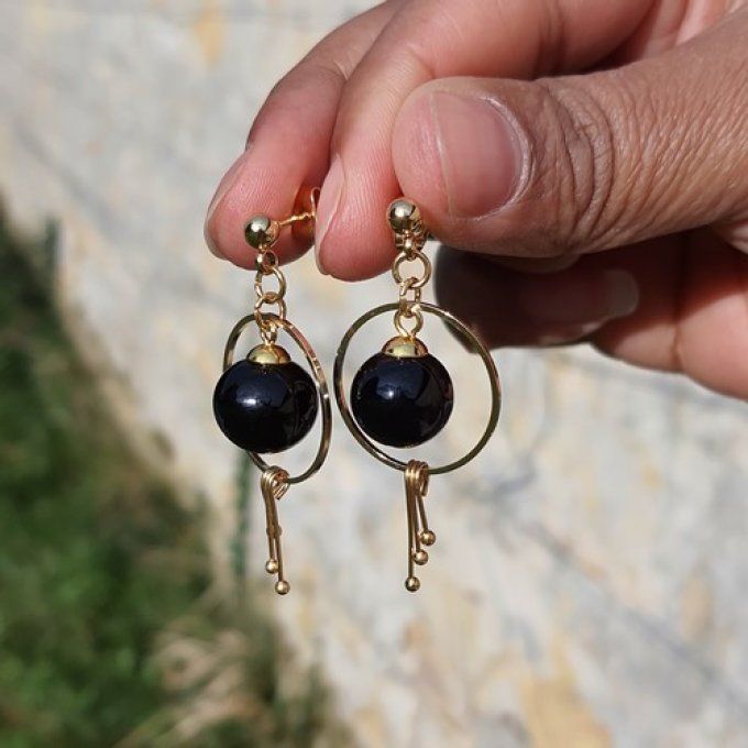 Boucles d'oreilles "Bohème" en verre