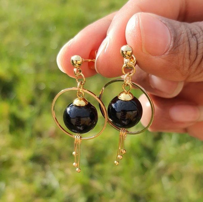 Boucles d'oreilles "Bohème" en verre