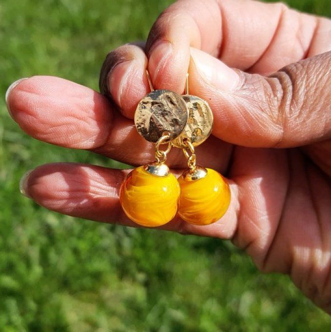 Boucles d'oreilles "Bohème" en verre