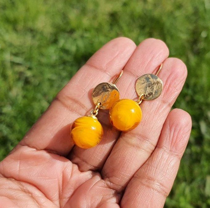 Boucles d'oreilles "Bohème" en verre