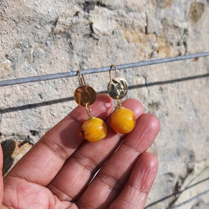 Boucles d'oreilles "Bohème" en verre