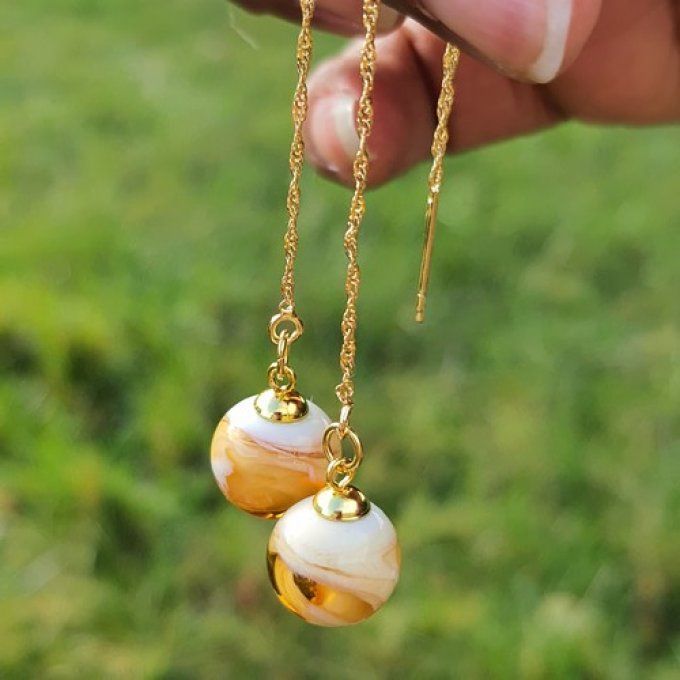 Boucles d'oreilles "Bohème" en verre