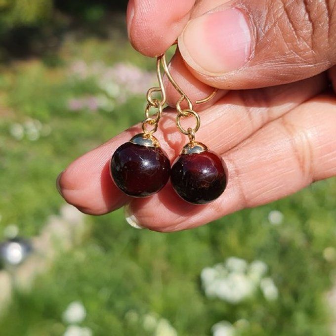 Boucles d'oreilles "Bohème" en verre