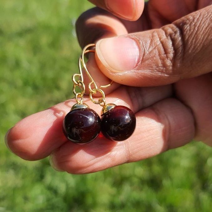 Boucles d'oreilles "Bohème" en verre