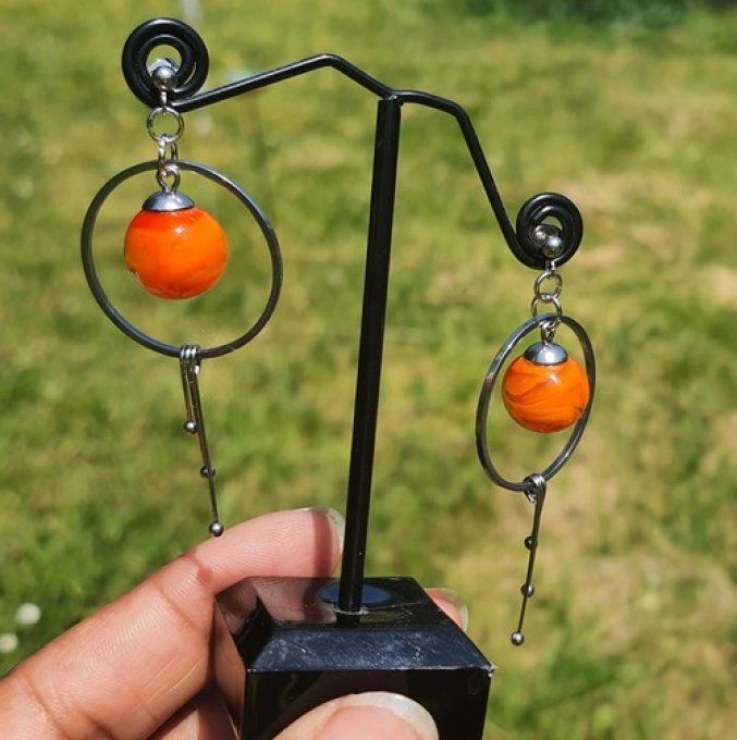 Boucles d'oreilles "Bohème" en verre