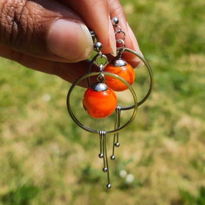 Boucles d'oreilles "Bohème" en verre