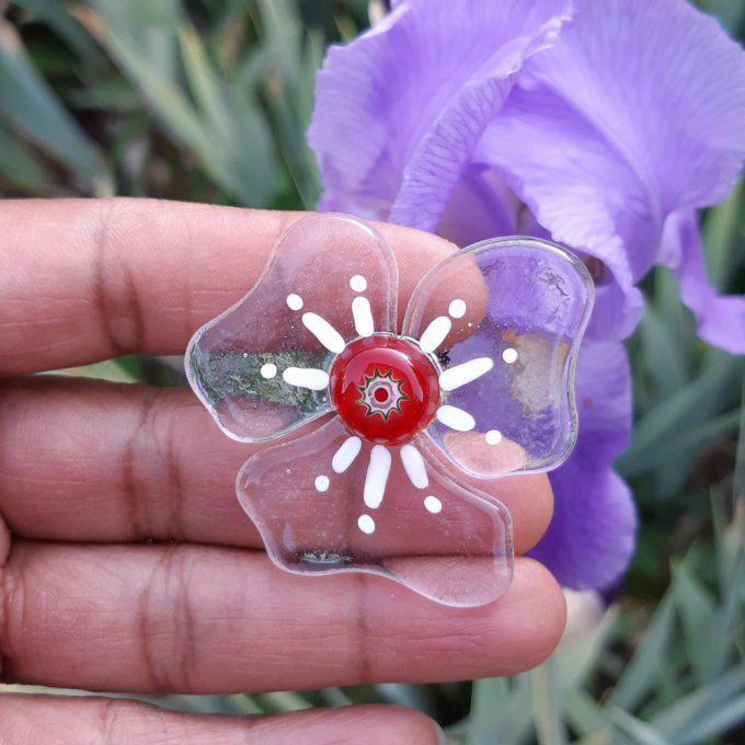 **Maflore** Broche en verre de Murano et millefiori