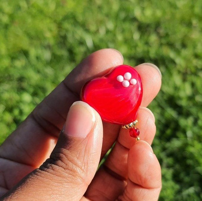 Pin's  "Coeur" en verre