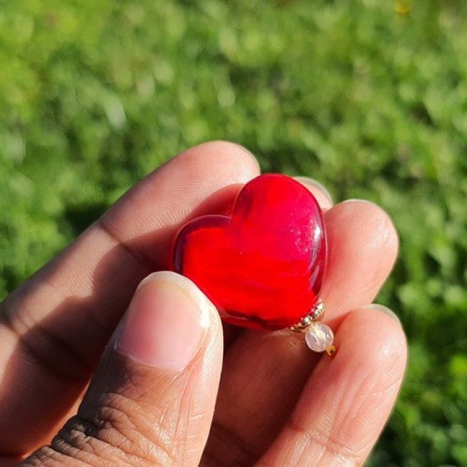 Pin's  "Coeur" en verre