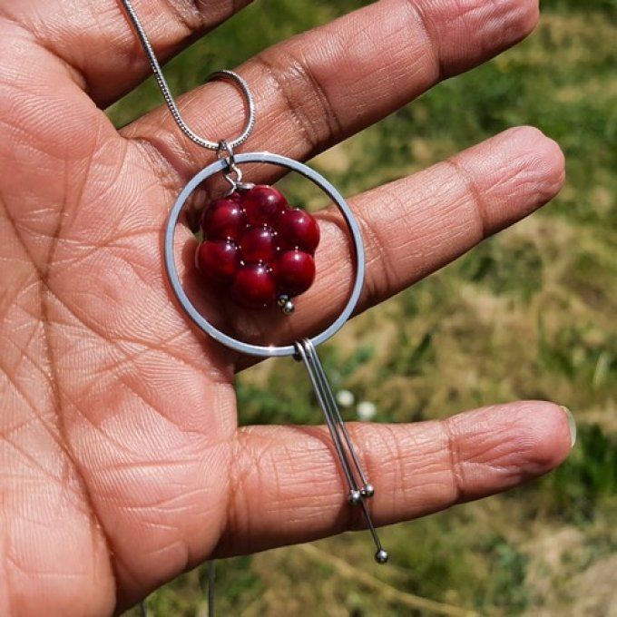 Pendentif floral en verre de murano