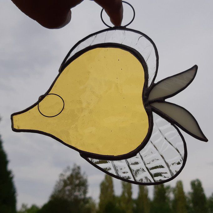 **Tito le poisson ange** Suspension mobile en verre Tiffany