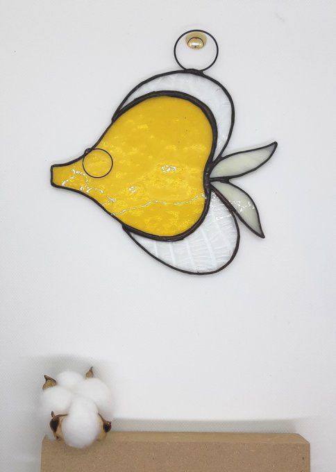 **Tito le poisson ange** Suspension mobile en verre Tiffany